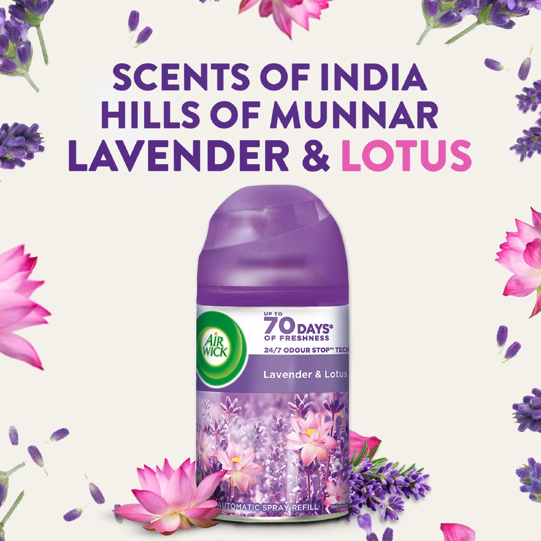 Air Wick Freshmatic Refill, Hill of Munnar, Lavender & Lotus