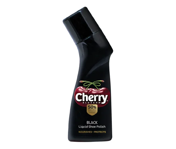 Cherry Blossom, Liquid Shoe Polish, Black, 75ml