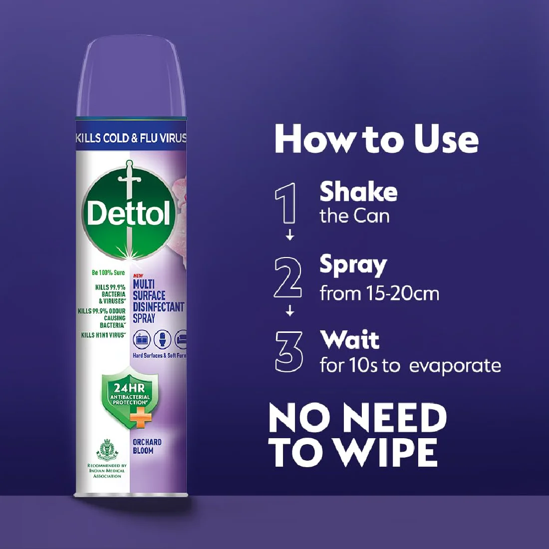 Dettol Disinfectant Spray, Orchard Bloom, 225ml