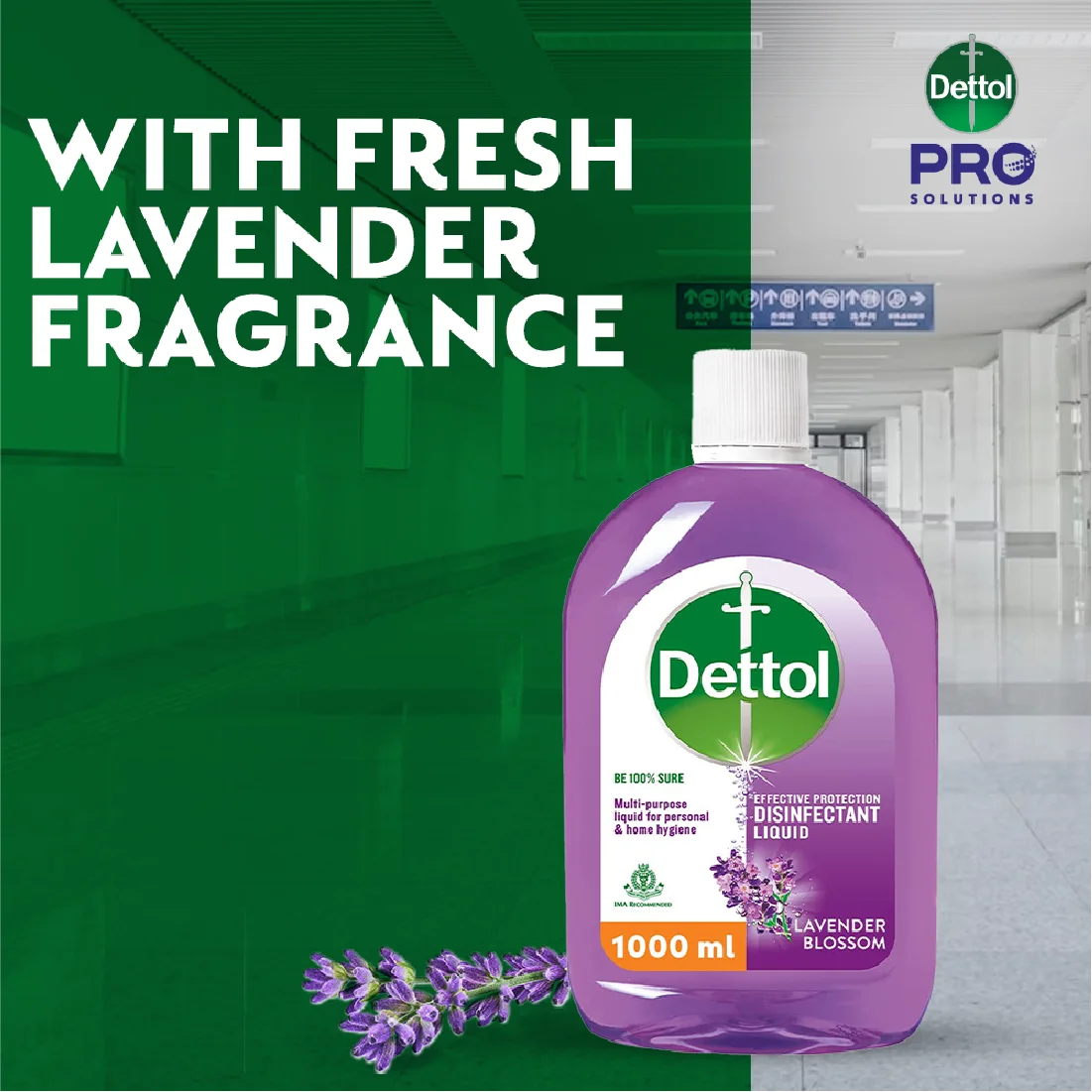 Dettol Disinfectant Liquid, Lavender, 1L