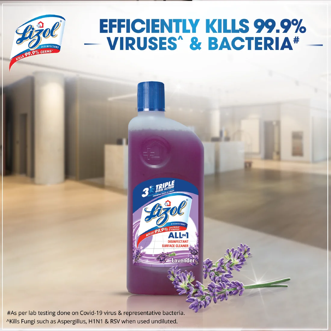 Lizol Disinfectant Surface Cleaner, Lavender, 500ml